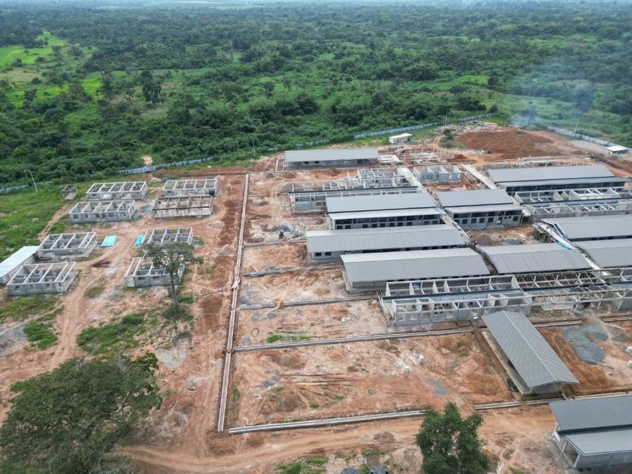 Aerial view of the Agenda 111 district hospital construction site